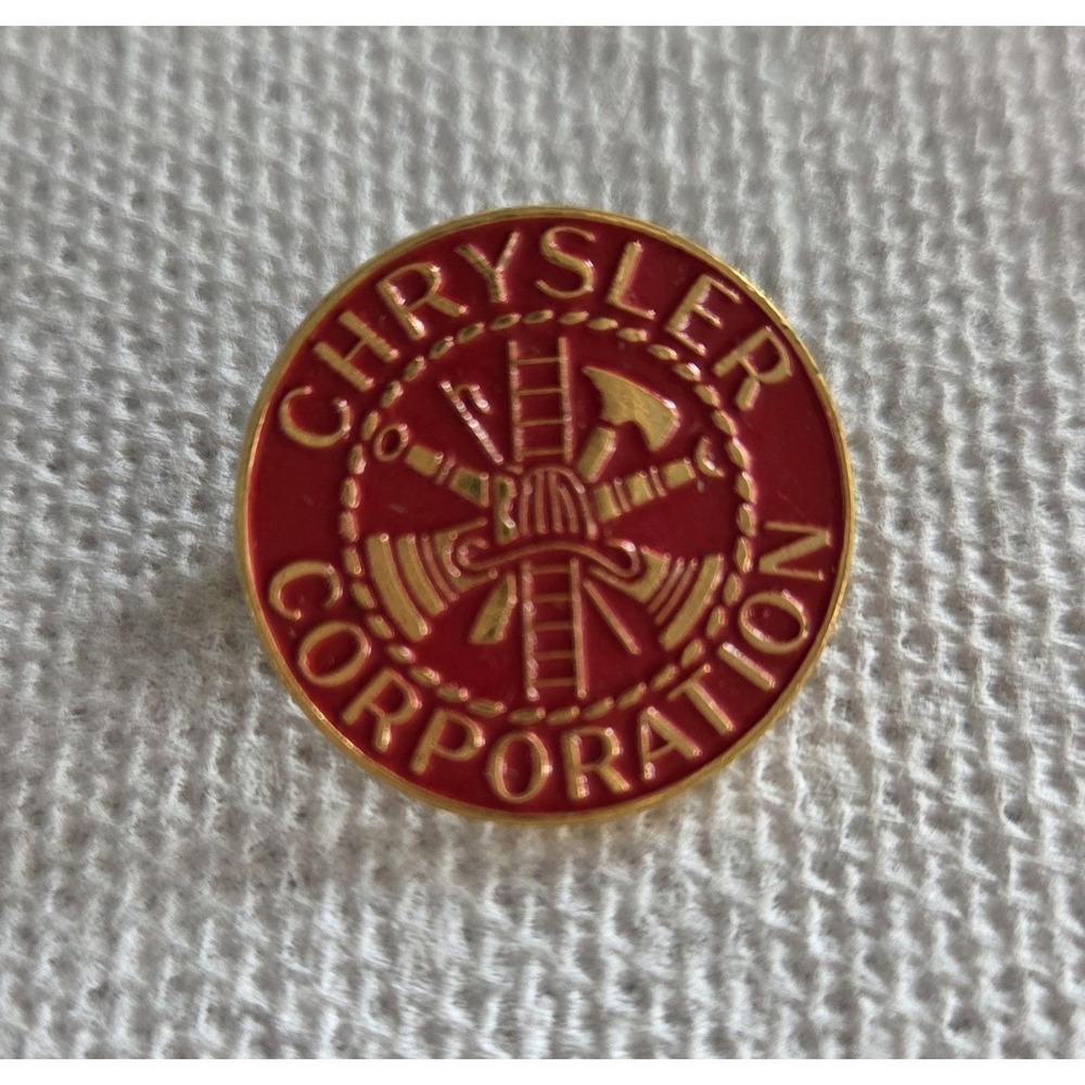 Vintage Chrysler Corporation Firefighter Lapel Hat Pin 1" Excellent